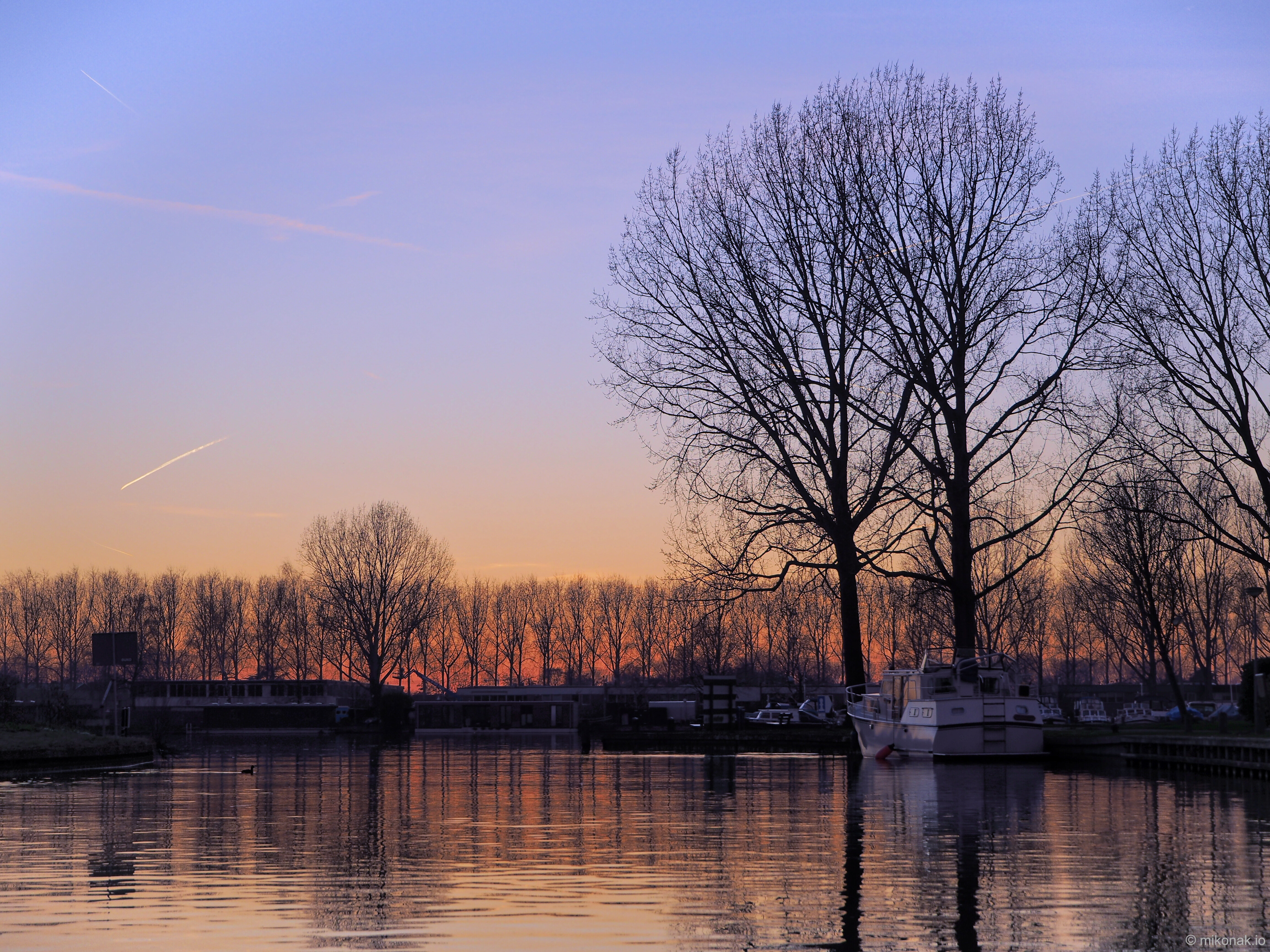 Harbor Sunset with Boats
